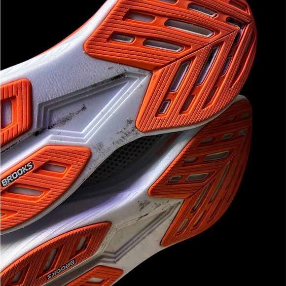 Brooks White, Orange and Light Blue Athletic Shoes - Picture 3 of 6